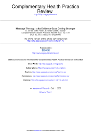 Learn about the benefits, possible risks, and how to get started. Pdf Massage Therapy Is Its Evidence Base Getting Stronger
