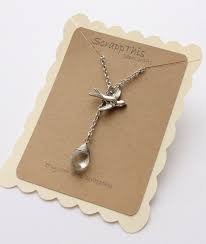 I like how she used a sentiment stamp for her gift necklaces. Necklace Display Cards Jewelry Display Cards Diy Jewelry Display Necklace Jewelry Display