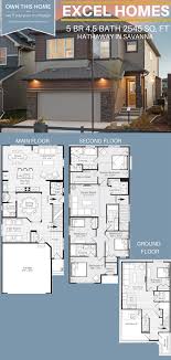 Hathaway 2 Story Floor Plan With Basement 5 Bedroom 4 5 Bathroom 1 556 Sq Ft From Excel Homes Fi Basement House Plans House Layout Plans House Blueprints