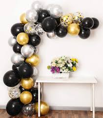Gold black and silver decorations. Amazon Com Black Gold Silver Balloon Garland Kit 12inch Balloon Garland Backdrop Including Black Chrome Gold Silver Confetti Balloons Decorations Backdrop Ideal For Birthday Party Decorations Toys Games