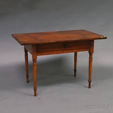 Country Federal Maple Tavern Table New England Early 19th Century The Rectangular Overhanging Top And One Drawer Tavern And Table Dutch Furniture Sale Table