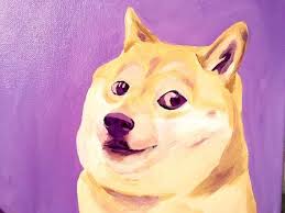 Dog Meme Art Doge Meme Print Purple Art Print From Original Acrylic Painting Meme Gifts Do Art Purple Art Print Purple Art