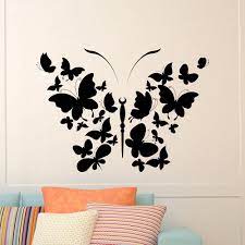 Wall paint for bedrooms doesn't have to be expensive. 26 Beautiful Butterfly Wall Decal Interior Design For You Using Decals Rather Than Etching Y Butterfly Wall Decals Interior Design Wall Art Wall Paint Designs