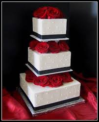 Black And White Wedding Cake Square Wedding Cakes Wedding Cake Red Black And White Wedding Cake Square Wedding Cakes