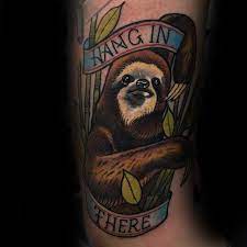 70 Sloth Tattoo Designs For Men Ink Ideas To Hang Onto Sloth Tattoo Tattoo Designs Men Sloth Tattoos