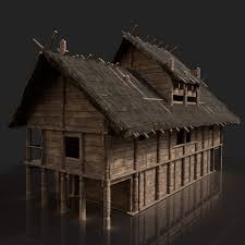 Slavic Medieval Wooden House House 3d Model Wooden House Medieval Houses