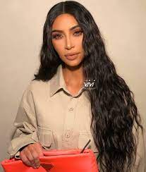 Kim Kardashian Inspired Luxury Long Curly Lace Front Wig With 5 5 Deep Parting Length Wear Straight Kardashian Hair Kim Kardashian Makeup Kim Kardashian Hair