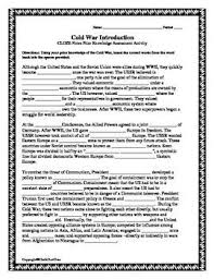 Cold War Introduction Ideologies Cloze Notes Activity This 2 Page Handout Is Perfect To Obtain Prio Cold War Lessons Cold War Lesson Plans Cold War Military