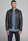 Jack Jones Premium Leather Jacket Black Zalando Co Uk Leather Jacket Black Leather Jacket Jackets