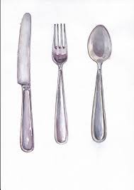 fork spoon and knife in watercolor フォーク イラスト スプーン イラスト 葉 イラスト