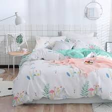 Queen Bedspreads Sheet Flamingo Pink Flamingo Bedding Sheet Queen Set Princess Bedroom Set Brief Style Qui Girls Loft Bed Princess Bedroom Set Flamingo Bedding