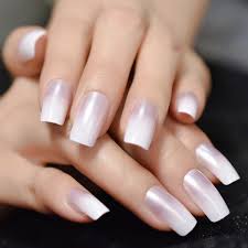 In der werkstatt finden schraubenzieher, nägel und weiteres platz. Ombre French Square Smooth Square Nails Medium Light Pink Gradient Pearl Thistle Fake Nail Acrylic Nail Art Tips Wish