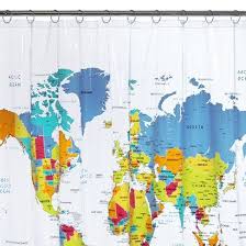 World Map Shower Curtain Funny Shower Curtains Vinyl Shower Curtains Curtains