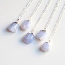 Agate Necklace Blue Lace Agate Raw Stone Jewelry Gemstone Necklace Boho Necklace Stone Necklace Long Necklace Bridesmaid Gift Raw Stone Jewelry Blue Lace Agate Agate Necklace