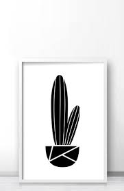 Black And White Cactus Printable Cactus Wall Art Print Digital Download Art Black And White Etsy Cactus Wall Art Modern Art Printables Etsy Art Prints