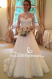 2020 popular 1 trends in weddings & events, women's clothing, mother & kids, underwear & sleepwears with applique lace white long dress and 1. White Lace Wedding Dress Bridal Gown With Long Sleeves Thecelebritydresses