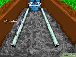 The 3 inch pipe is at a 1/8 to 1/4 inch slope per foot! How To Construct A Small Septic System With Pictures Wikihow