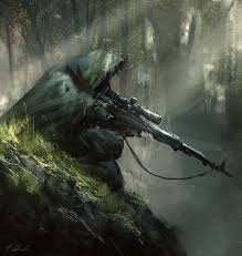 Once again, this is your gun for your terrain, so use whatever color you know will work best in your terrain and vegetation. Person In Cape Holding Rifle With Scope Painting Hd Wallpaper Wallpaper Flare