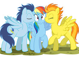 Rainbow dash, fluttershy, pinkie pie, and the rest of the crew are having way too much fun here. Mlp My Little Pony Rainbow Dash And 2 Kisses By P0kep0lly On Deviantart