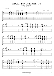 The Clash Should I Stay Or Should I Go Tab Partition Et Tab De Guitare Apprendre Should I Sta Or Should I Go De The Clash Guitare Tablature Accords De Guitare