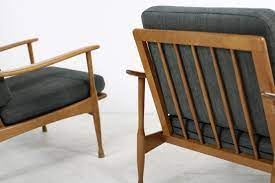 Sandra dark beige with walnut finish mid century modern dining chairs set of 2. Pair Of 1950s Italian Mid Century Organic Easy Chairs Beechwood