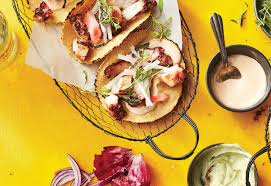 Beer Battered Salmon Tacos With Chipotle Crema Recipe Myrecipes
