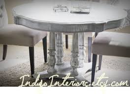 Gray White Washed Round Dining Room Table Kitchen Table By Indigointeriors Etsy Com Round Dining Room Distressed Dining Table Dining Room Table