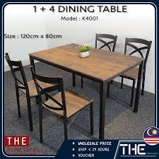Check spelling or type a new query. The L120cm Dining Table Set 1 4 With 3d Walnut Wooden Texture Steel Legs Shopee Malaysia