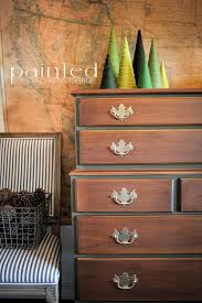 Two Tone Tallboy Painted In Annie Sloan Chalk Paint Olive And General Finishes Java Gel Stain Annie Sloan Painted Furniture Annie Sloan Furniture Inspiration
