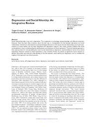 Pdf Depression And Social Identity An Integrative Review
