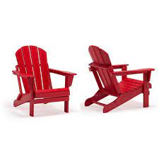 Folding adirondack chair patio chairs lawn chair outdoor chairs painted adirondack chair weather resistant for patio recycled plastic upright adirondack chair, red, 27 l x 31 w x 44 h. Braxton Outdoor Folding Plastic Adirondack Chair Set Of 2 Red Walmart Com Walmart Com