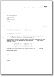 Diese form der anträge wird im amtsdeutsch als formloser antrag bezeichnet. Antrag An Das Finanzamt Auf Zahlung Der Erbschaftssteuer In Raten De Musterbrief Download