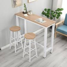 Walnut Modern Bar Table With Solid Metal Frame In 2020 Counter Height Dining Table Set Modern Bar Table Bar Dining Table