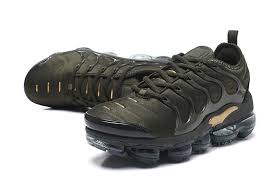 An air max plus upper, constructed from black. Nike Air Vapormax Plus Tn Men S Army Green Metallic Gold Running Shoes Hot Selling Sciaky