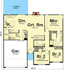 Plan 62492dj Simple Single Story Home Plan House Plans One Story Single Story Homes Single Story House Floor Plans