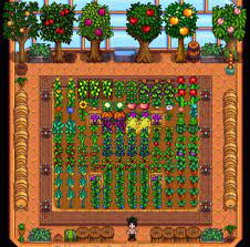My Greenhouse With Each Kind Of Fruit Tree And Every Crop Flower Stardewvalley