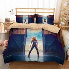 3d customize captain marvel customized bedding sets duvet cover in 2021 duvet bedding sets bedding sets customised bed