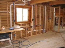 Log Cabin Kicten This Is A Frame Wall With The Pluming Electrial In There Inside The Log Wall Nice And War Frames On Wall Log Cabin Kitchens Log Cabin Living