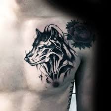 60 Wolf Chest Tattoo Designs For Men Manly Ink Ideas Chest Tattoo Tattoo Designs Men Tattoos