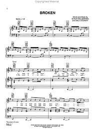 Broken Sheet Music By Seether Sku Ap Pvm04040 Broken Seether Sheet Music Seether Lyrics