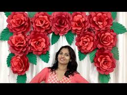 Sep 10, 2020 · bridal shower centerpieces are a great opportunity to get your celebration's theme across. Paper Rose Flower Backdrop For Wedding Anniversary At Home Wedding Anniversary Decoration Ideas Youtube
