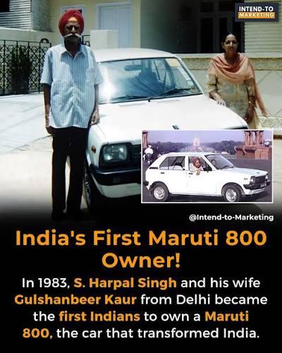 History | 1983 Prime Minister Mrs. Indira Gandhi hands over the keys of India's first Maruti 800 to its first customer, Mr. Harpal Singh, marking the beginning of a new era in