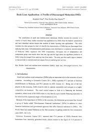 Pdf Bank Loan Application A Profile Of Discouraged Malaysian Smes
