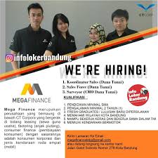 Tersedia loker untuk berbagai kalangan dari lulusan sma, smk, fresh graduate. Lowongan Kerja Mega Finance Bandung Januari 2020 Info Loker Bandung 2021