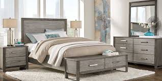Abbott Gray 7 Pc Queen Panel Bedroom With Storage Rooms To Go Bedroom Panel Bedroom Furniture Sets Furniture