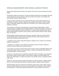 Alex made a formal harassment complaint about the meeting in april 2016. Sexual Harassment And Sexual Assault Policy
