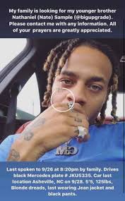 Missing‼️‼️ PLEASE DON'T JUST LIKE. PLEASE SHARE Nathaniel Sample, 27  years-old. Last seen