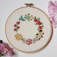 In that case, embroidery kits are also a great option. Diy Hand Embroidery Pattern Pdf Hand Embroidered Flower Garland Winter And Summer Colors Instant Download Pdf Baby Girl Nursery Decor Hand Embroidery Pattern Embroidery Patterns Crewel Embroidery Kits