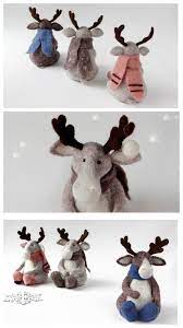 Needle Felted Moose Cute Christmas Gift Art Doll Animal Norwegian Moose Toy Nursery Decor Gift Felt Animals Needle Felted Christmas Needle Felted Animals