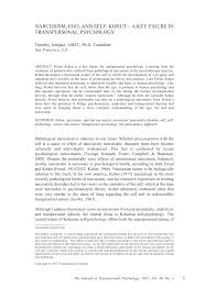 Pdf Narcissism Ego And Self Kohut A Key Figure In Transpersonal Psychology